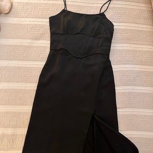 NWT Jason Wu Black "Silky" Bustier Dress with Slit